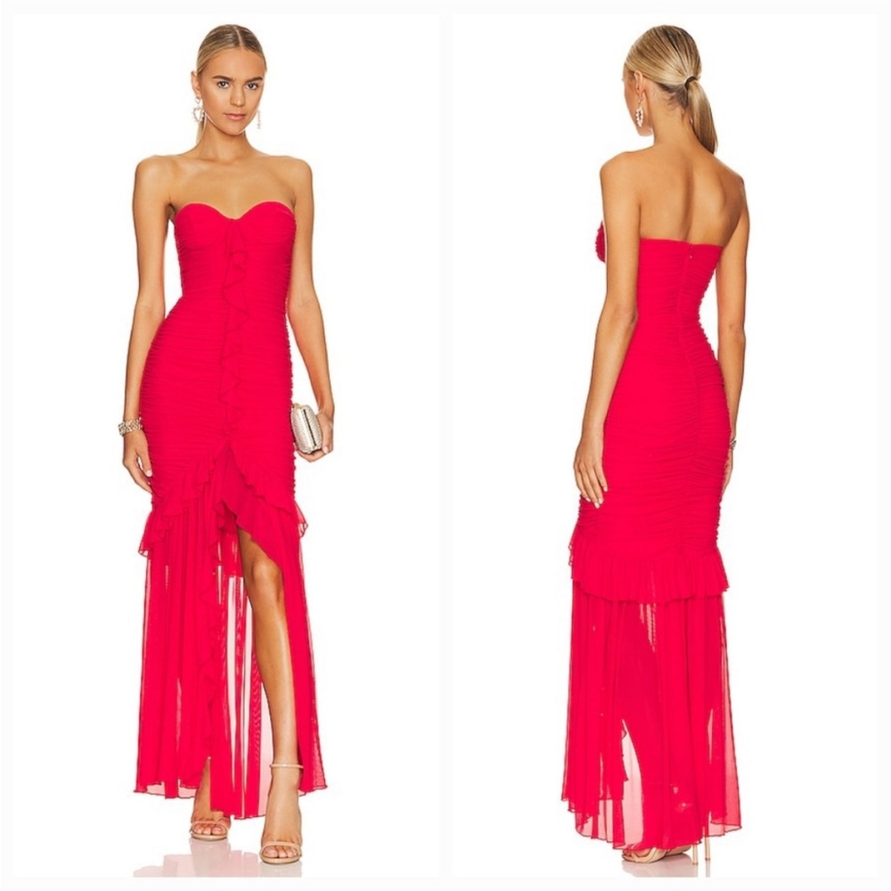 REVOLVE Guiles gown MAJORELLE, size small, cherry red